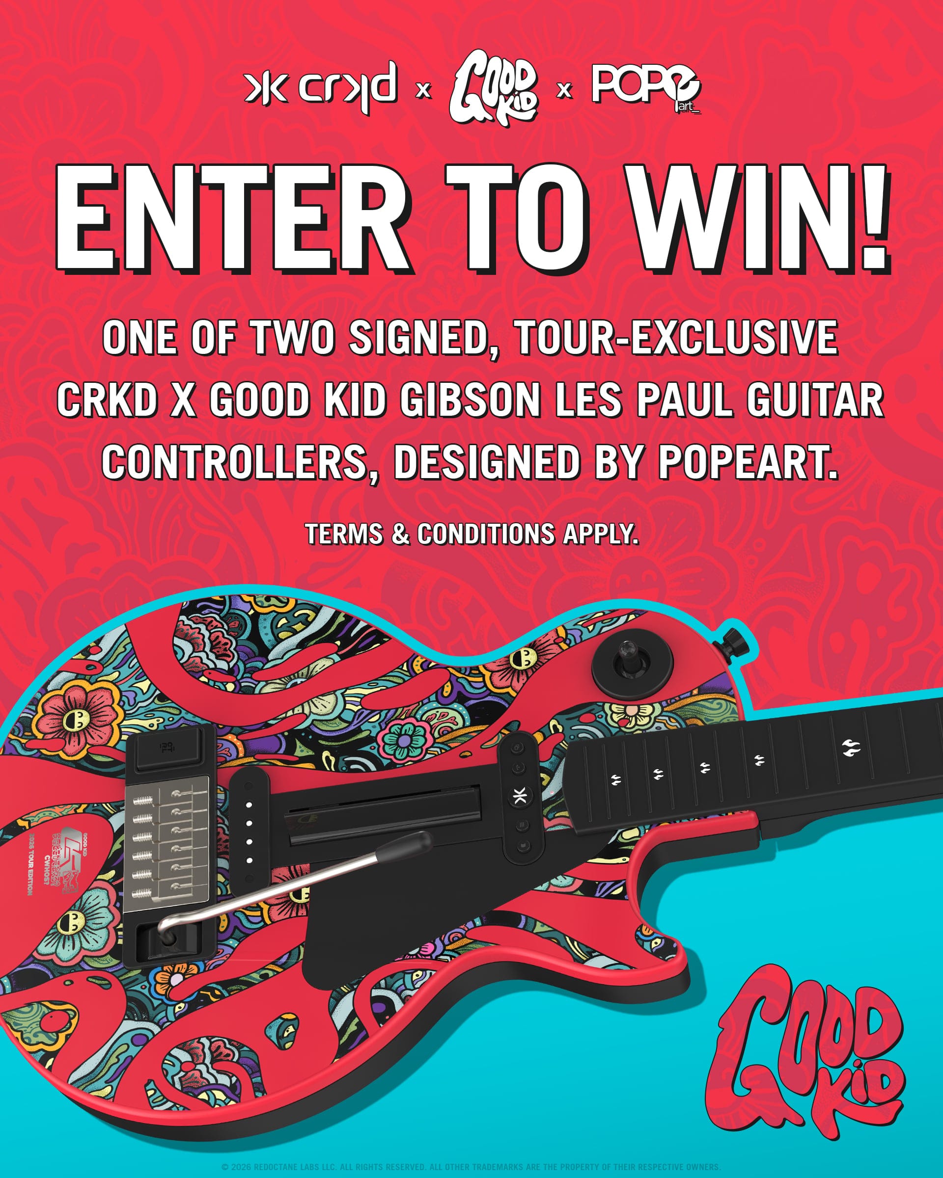 CRKD X Good Kid X POPeArt_ Signed Guitar Controller Sweepstakes