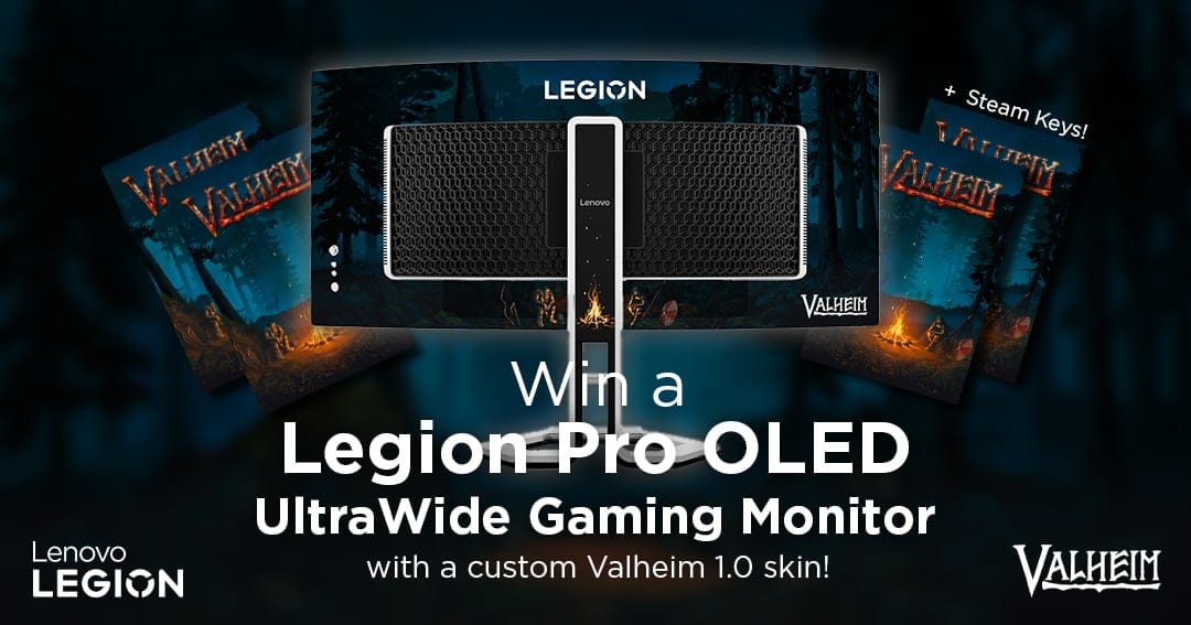 Win A Custom Valheim Lenovo™ Legion UltraWide Gaming Monitor!