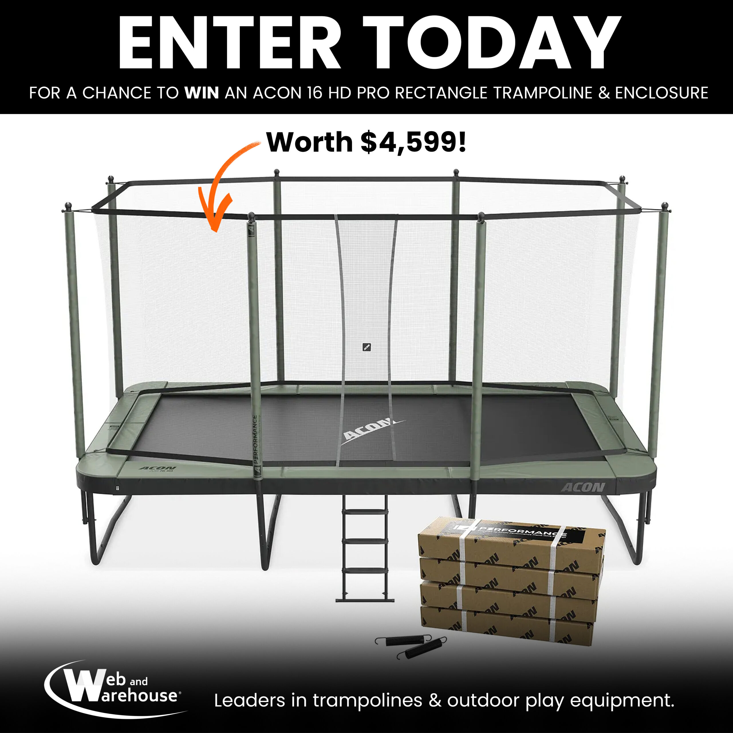 WIN An ACON 16 HD PRO Rectangle Trampoline And Enclosure